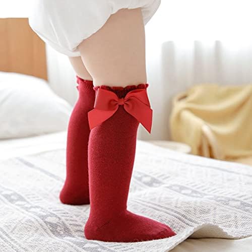 Cozyway Girls Knee High Socks com Bow, 3 e 6 pacote para bebês, crianças pequenas e pré -escolares