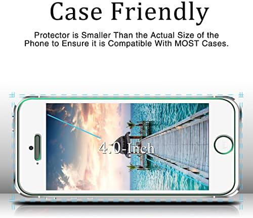 Kareen 2-Pack projetado para iPhone SE , iPhone 5s, iPhone 5, protetor de tela de vidro temperado do iPhone 5C, anti-scratch,