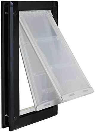 Endura Flap Double Flap Pet Port para portas | FLAP ISULADO PARA TOLA QUEIRO | Estrutura de alumínio durável com tampa de travamento seguro | Instalações de portas internas e externas | Preto, xl, retalho duplo