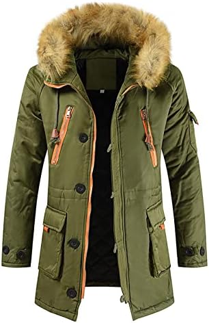 Casacos de inverno masculinos com capuz, casaco de neve regular acolchoado com jaqueta de caça ao deslocamento para homens