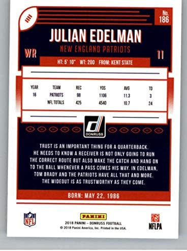 2018 Donruss Football 186 Julian Edelman New England Patriots NFL Trading Card