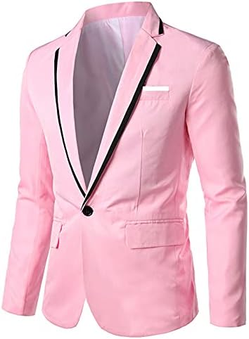 Masculino casual blazer coul de jackets de negócios leves de um botão, elegante e elegante trajes de vestido de smoking para festa