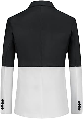 Menlish Color Block Suit Blazer Casual Casual 2 Buttons Sport Coat de retalhos de retalhos Business Tuxedo Jackets