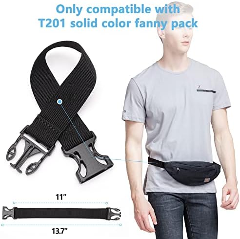 Tinyat Strap Fanny Pack Expander Pacote de cintura ajustável Compatível com fivela com modelo Tinyat T201 Fanny Pack Somente