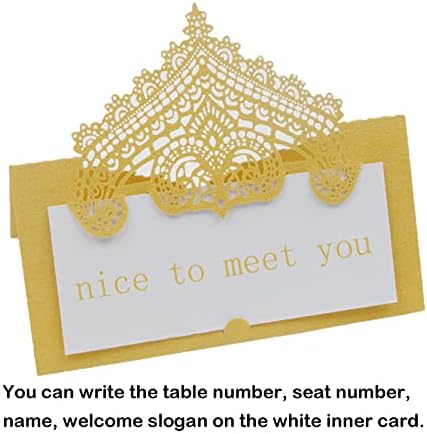 Qi xin 100pcs Gold Place Carts para mesa de cenário de decoração cartões tendem para banquetes de casamento jantar
