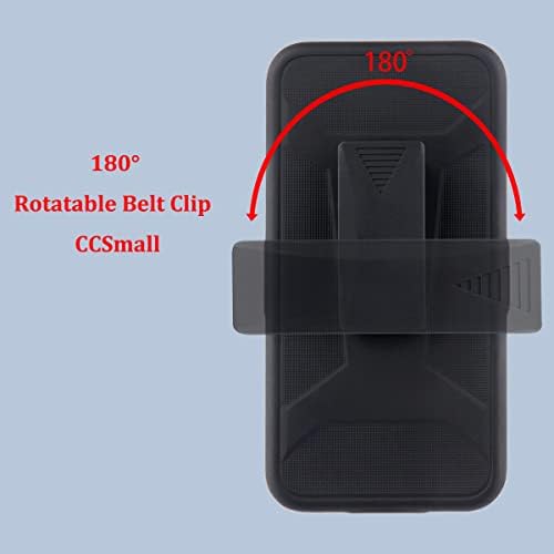 CCSmall Gire o clipe de cinto para o estojo de moto G, Proteção de corpo inteiro de serviço pesado de grau militar com a capa de telefone do Kickstand Botty BJ preto