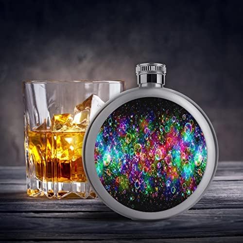 Fantasia Rainbow Color Bubble Premium premium de 5 onças de quadril bebidas alcoólicos de aço inoxidável portátil garrafas
