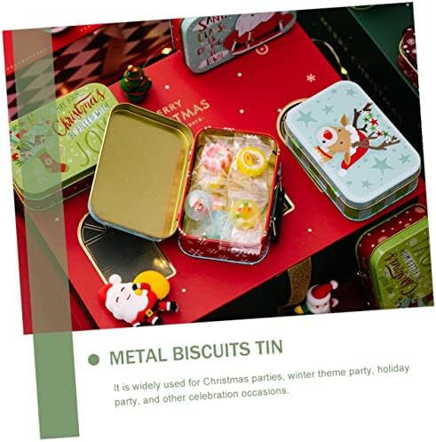 Bestoyard 3pcs Decoração de Natal Recipiente de metal com tampa de cookies de decoração de Papai Noel para latas de biscoito