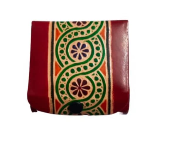 Silkykraftz manuado de couro puro artesanato de designer artesanal de batom com espelho para 3 batons