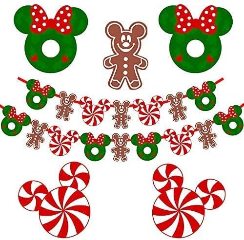 Decorações de árvore de Natal Garland para Candy para Feliz Cabinhos de Christmas Decorações de Banner para Crianças Partido