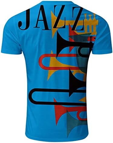 XXBR Mens Soldado Manga curta T-shirts Summer Street Street Jazz Music Prind Crewneck Tir camiseta atlética Músculo