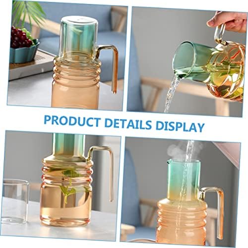 Hanabass 1 gradiente de água gradiente jarra de vidro de garrafa de água com tampa garrafas de vidro transparente com tampas