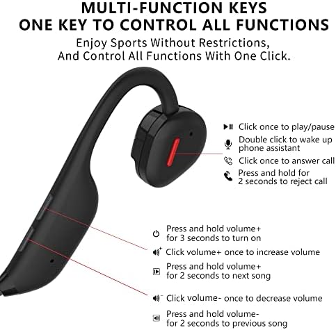 Fones de ouvido de condução de ar aberta, fones de ouvido sem fio Bluetooth 5.3, até 10 horas de jogo esportivo de tempo de reprodução
