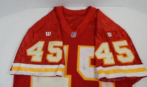 1994 Kansas City Chiefs 45 Jogo emitiu camisa vermelha 75th Patch DP17423 - Jerseys de Jerseys usados ​​da NFL não assinada