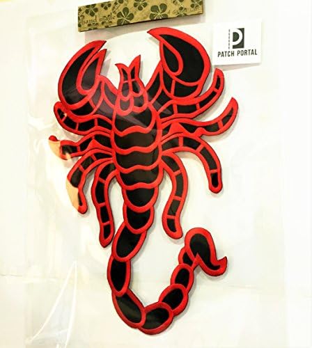 Patch Portal Red Scorpion XL xxl Bordado de apliques de 11 polegadas de 11 polegadas