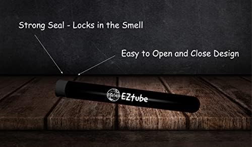Tubo de armazenamento preto premium eztube - grande, 5,5 ”polegadas - fácil de abrir e fechar - leve, impermeável, hermético,