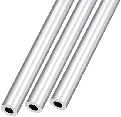 Metallixity 6063 Tubo de alumínio 3pcs, tubulação redonda de alumínio - para móveis para casa, máquinas, artesanato DIY