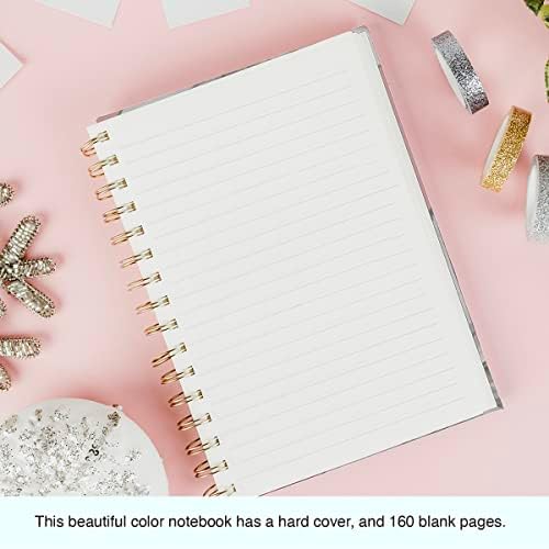 Golsoo Pink Daisy Caderno em espiral de capa dura 6x8 polegadas, diário de notebooks em Daisy Floral Daisy para Notas de Estudo Redação, 160 páginas