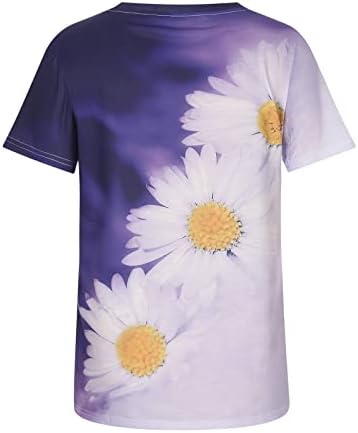 Summer Fall Cotton Tee Women 2023 Camiseta de Blusa de Blusa Graphic Brunch Blouse Floral Blouse para meninas 2F 2F