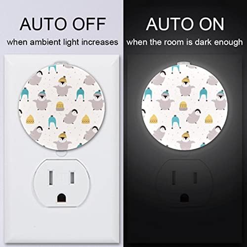 2 Pacote de plug-in Nightlight Night Night Light Winter Pattern com sensor do anoitecer ao amanhecer para o quarto de crianças, viveiro, cozinha, corredor