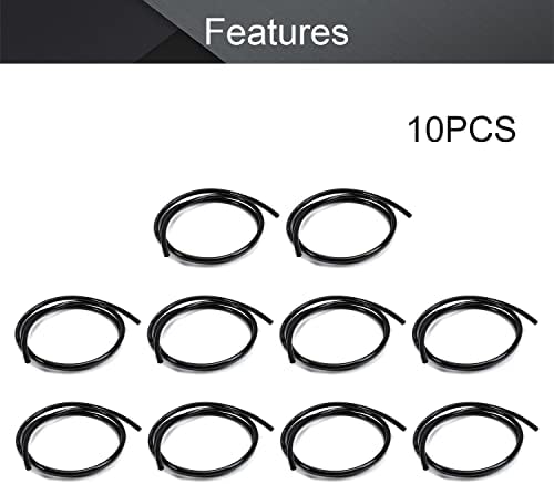 OTHMRO 10PCS PUL PLÁSTICO TUBO RIGIDO DE 4MM DIATIVO INTERNO DE 6MM Diâmetro externo de 1000 mm de comprimento tubulação de plástico tubo de plástico redondo tubo de plástico para portas elétricas de hardware Windows preto preto