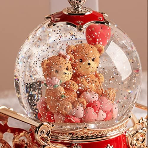 SEESD FANTASY Snowflake Car Crystal Ball Music Box Octave Box Night Light para enviar namorada presente de aniversário