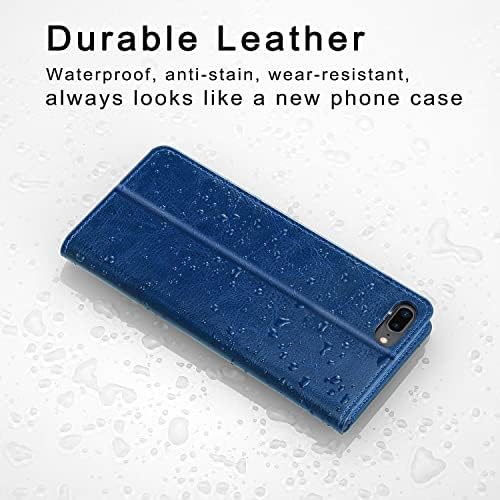 Caixa de carteira BELEMAY iPhone 8 Plus, capa de couro genuíno de couro de cheiro [Slim Fit] Fólio Capa [CASO INTERIOR DA