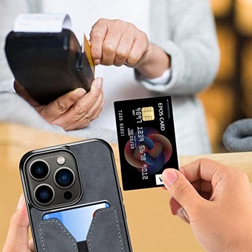 Caixa de carteira Suteni iPhone 14 Pro Max com porta -cartas, caça de slot de cartão de crédito esbelto Men, gabinete de