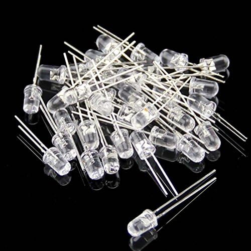 50pcs 2 pinos 5 mm de água clara Red LED piscando luz flash automática