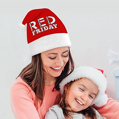 Lembre-se de todos os que implantaram vermelho sexta-feira-06 chapéu de Natal Papai Noel Hats Chapinhos curtos com punhos brancos para homens Mulheres Decorações de festas de férias de Natal