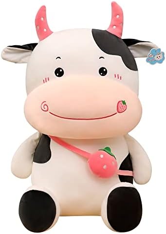 FXZUIHACP TROY PLUSH PLUSH Pequeno de morango recheado Mini Animais de fazenda fofos Filmes de vaca Presentes de aniversário