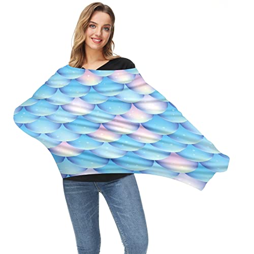 Capas de assento de carro para bebês Mermaid de sereia azul escala Tampa de enfermagem de água de enfermagem de amamentação Tampa de carrinho de cachecol para bebês Multryuse Infant Carseat Canopy para meninos meninas, Presentes de chuveiro