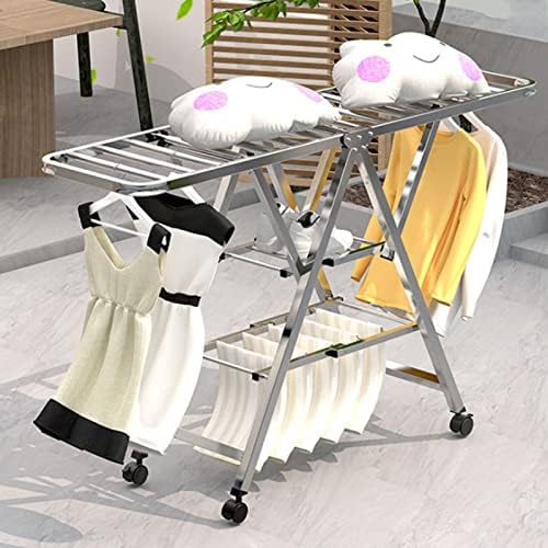 Luxiqo Rack Rack compacto, roupas dobráveis ​​para secagem de roupas dobráveis, lavanderia secar para roupas de grande capacidade para armazenamento fácil dobrável