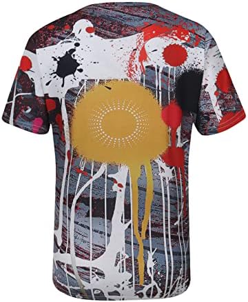 Camisas de novidade masculinas de verão casual de manga curta camisetas gráficas redondas pescoço solto ajuste tampes rápidos secos seco