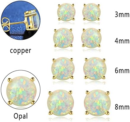 Brincos de opala de mulheres simples de votron para homens para homens cor de breos redondos de cor redonda de cor de ouro 433-8mm - 8mm - prata -78615