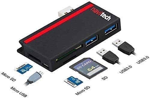 Navitech 2 em 1 laptop/tablet USB 3.0/2.0 Adaptador de cubo/micro USB Entrada com SD/micro sd leitor de cartão compatível com Lenovo ThinkPad x13 Gen 2