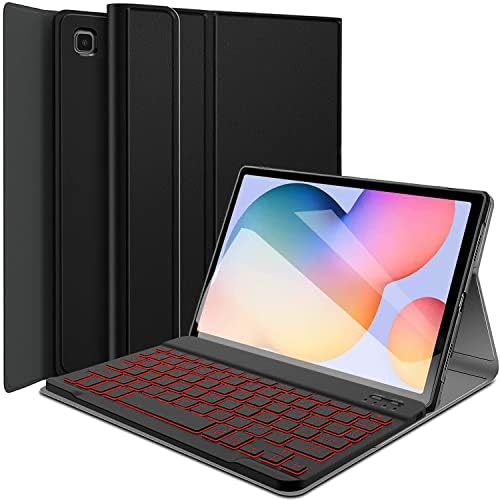 WineCy Galaxy Tab S6 Lite 2020 Caso de teclado 10.4 [SM-P610, SM-P615 Litra de retroiluminação], teclado sem fio destacável