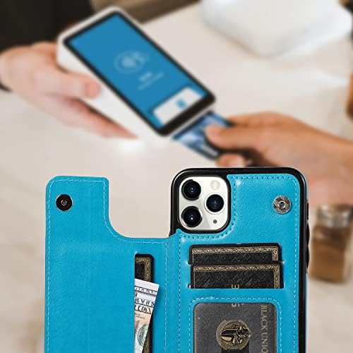 Caixa de telefone AnyisSoss para iPhone 11 Pro Max Wallet Case 6,5 polegadas com protetor de tela de vidro temperado