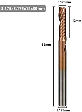 Xmeifei peças broca de broca Conjunto de broca 1/8 '' Shank 1 flauta moinho de flauta Ticn Cuttador de moagem em espiral para alumínio