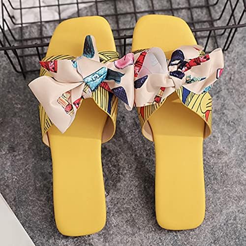 Slippers for Women Women Indoor Outdoor Bohemian Casual Bow Primavera Salto de Salto de Praia Flip Flip Sandals Sapatos de Urso