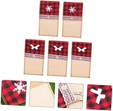 Hanabass 5pcs facas de neve suprimentos de floco de neve e para tabela de mesa de mesa de mesa de mesa de mesa de mesa de mesa de titulares de saco de natal capas de acessórios de natal