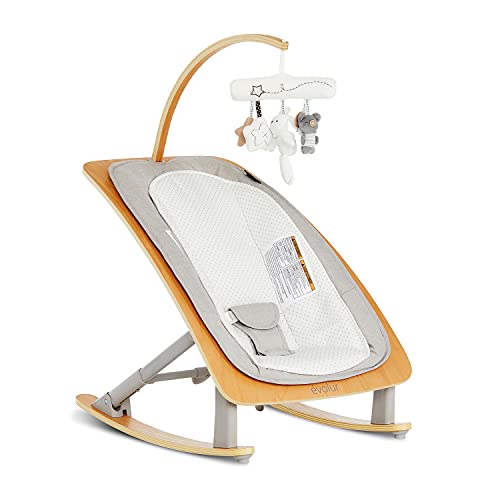 Evoluur Tory 2-in-1 Rocker & Chair, cinza claro