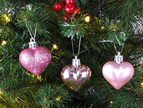 Ornamentos de Natal 9 pacote de 40 mm Multi acabamento carbonga - rosa