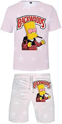Feiruiji Backwoods Camisa e shorts definem camiseta casual para montarias e calças de calças calças de praia Testes