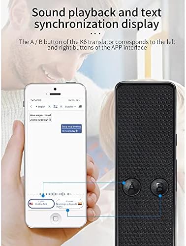 SLNFXC Novo tradutor portátil de K6 K6 Tradutor de voz inteligente na tradução de suporte em tempo real da tradução de gravação em vários idiomas