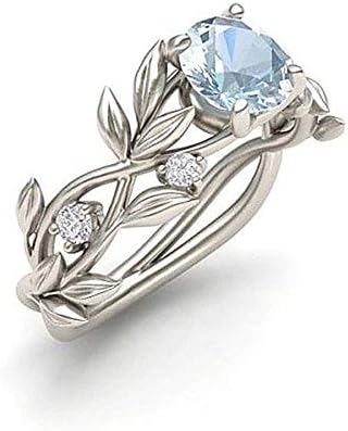 Anéis florais femininos Crystal Rhinestone elegante anéis de folhas de videira de vidra