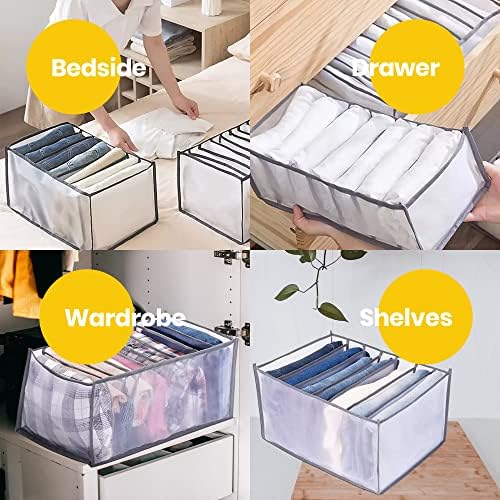 Drawer & Wardrobe Clothes Organizer para roupas dobradas - armário de malha transparente e organizadores de gavetas para