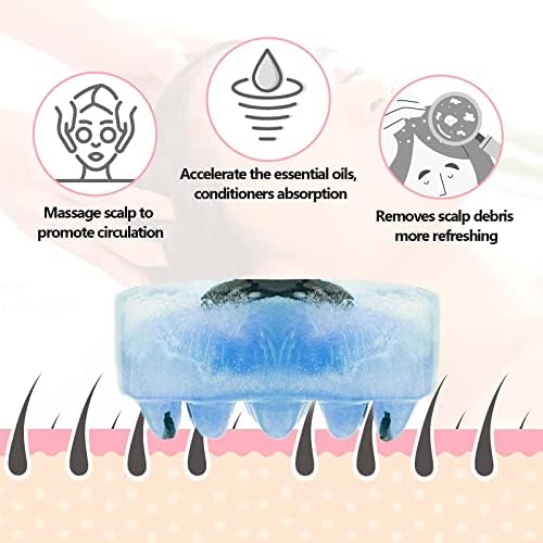 Baborui 4 Cavidades Moldes de sabão de massagem de silicone, molde de gelo azul 3D de cabelo para massageador de couro