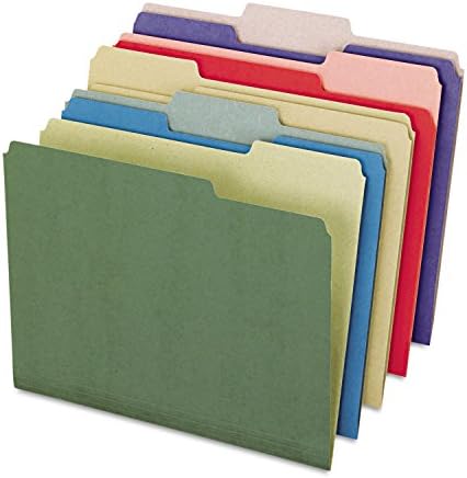 Pastas de arquivo coloridas recicladas Pendaflex Earthwise, 1/3 de corte de corte, letra, vermelha, 100/caixa