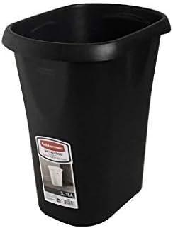 Rubbermaid Open Wastebasket, 3 galões, lixo preto pode, para uso no escritório do quarto